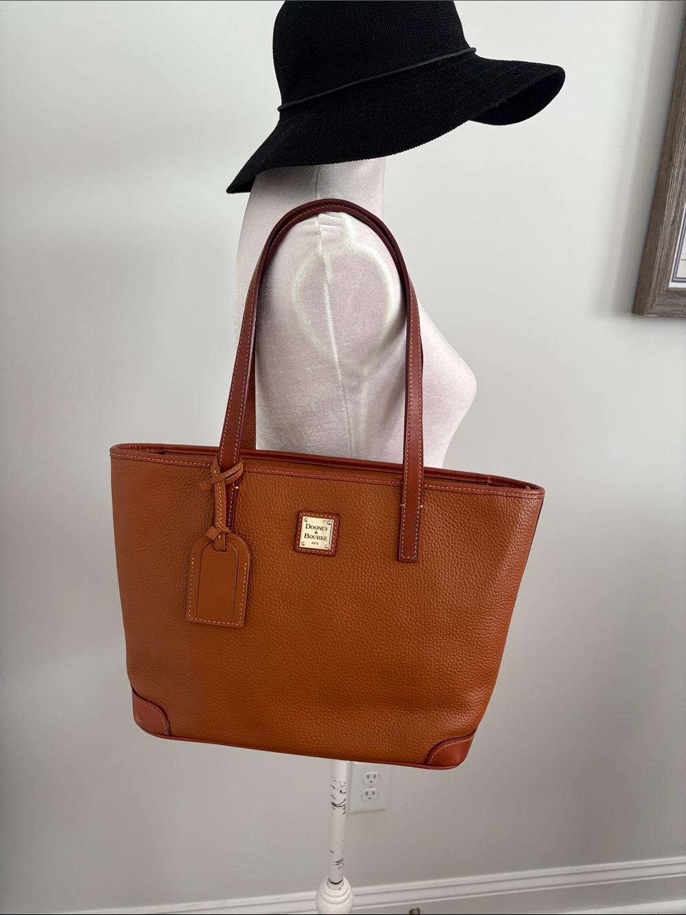 Dooney & Bourke Small Pebble Grain Charleston Shopper Amber Caramel Color